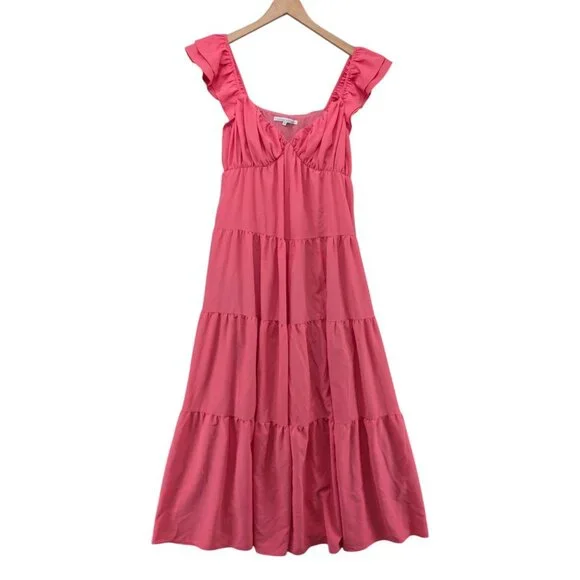 fitted lace wedding dress English Factory Tiered Maxi Dress in Lilac at Nordstrom, Size X-Small main image 1